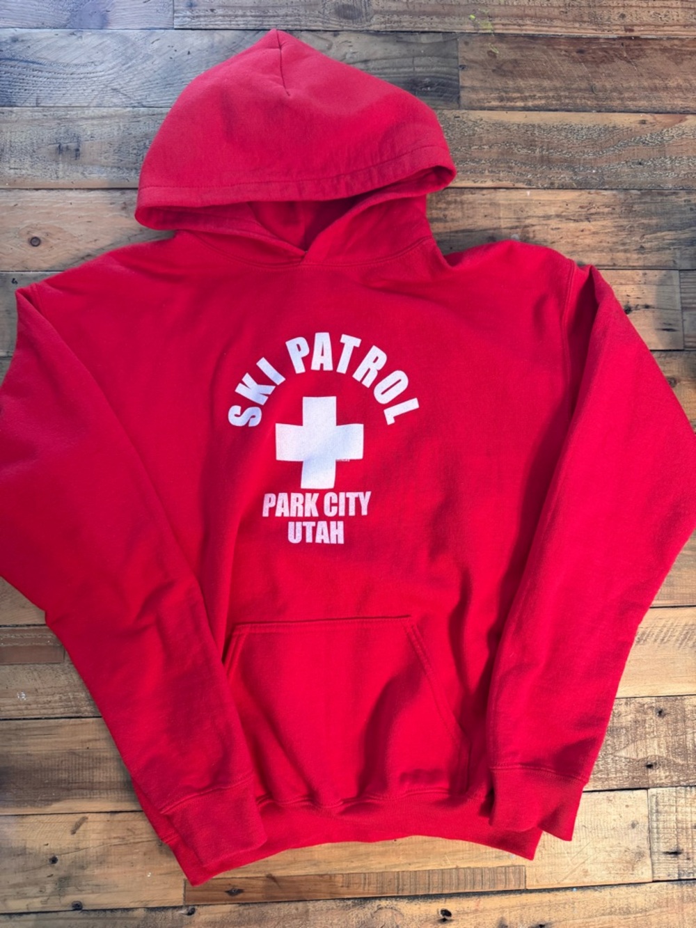 Gildan Red Ski Patrol Park City Utah Hoodie